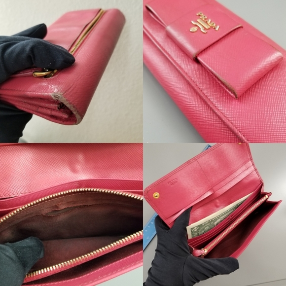 PRADA Beautiful Classic Flap Large Bow Wallet/ Italy - Picture 11 of 16